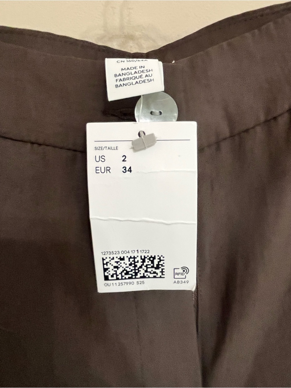H&M Brown High Waisted Wide Leg Trousers 2 NWT Dark Academia - Picture 5 of 8